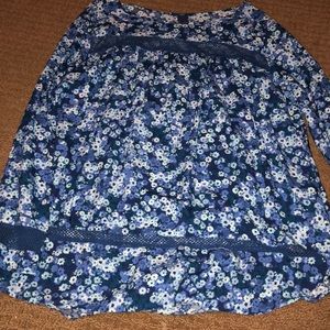 Blue floral blouse